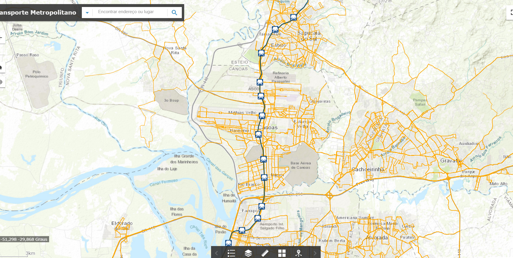 Mapa do Transporte Metropolitano